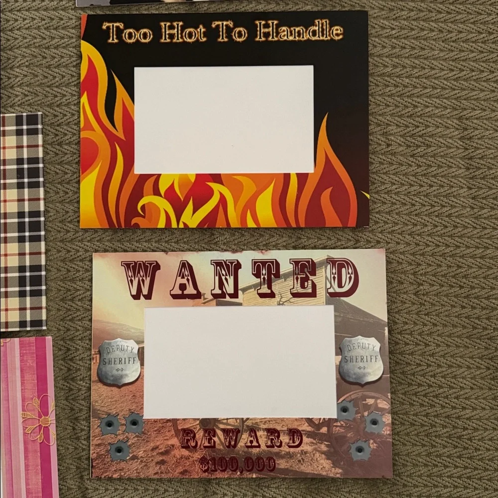 Colorful Graphic Paper Picture Frames Set 10 party favors 3” x 5” photos crafts